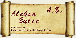 Aleksa Bulić vizit kartica